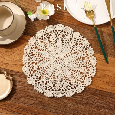 Đế lót bình hoa ren cotton 25cm - Miếng lót lọ hoa, phụ kiện chụp ảnh, giá 35k