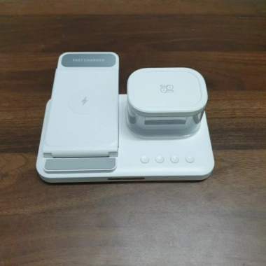 Đế sạc nhanh không dây 5 trong 1 - Sạc điện thoại, tai nghe, đồng hồ, hiển thị thời gian, chỉ 519.000₫