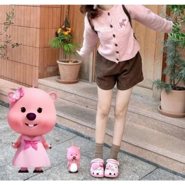 Dé sục classic loopy nữ hồng đúc nguyên khối - tặng charm y hình, chỉ 399.000₫