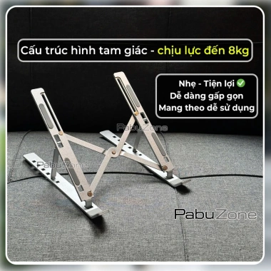 Đế tản nhiệt & giá đỡ laptop hợp kim nhôm gấp gọn, chỉnh độ cao, phù hợp MacBook 16 inch - 83.938 VND 9