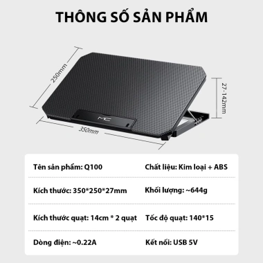 Đế Tản Nhiệt Laptop Q100 8 Quạt – 4 Cấp Độ, Không Tiếng Ồn, Giá chỉ 199k 3 Đế Tản Nhiệt Laptop Q100 8 Quạt – 4 Cấp Độ, Không Tiếng Ồn, Giá chỉ 199k 3