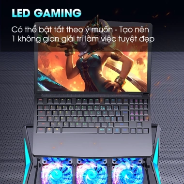 Đế tản nhiệt laptop SIDOTECH Q3-PRO 6 quạt gaming - Giá đỡ MacBook, kệ làm mát chống ồn LED, giảm còn 308.000₫