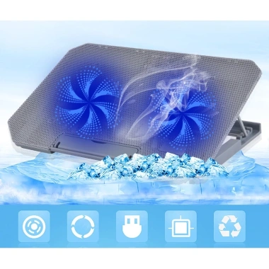 Đế tản nhiệt laptop ZTU SMART R2 hai quạt siêu mát, hỗ trợ 14‑17 inch, giá 136.000đ