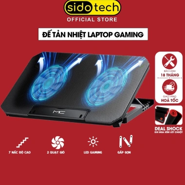 Đế tản nhiệt SIDOTECH Q100 cho laptop - Làm mát nhanh, LED, quạt chống ồn 4 mức Đế tản nhiệt SIDOTECH Q100 cho laptop - Làm mát nhanh, LED, quạt chống ồn 4 mức