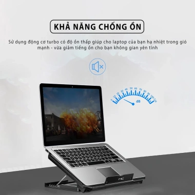 Đế tản nhiệt SIDOTECH Q100 cho laptop - Làm mát nhanh, LED, quạt chống ồn 4 mức