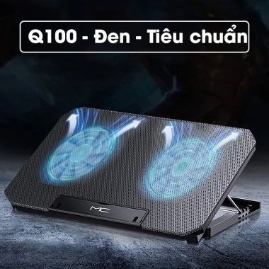 Đế tản nhiệt SIDOTECH Q100 cho laptop - Làm mát nhanh, LED, quạt chống ồn 4 mức
