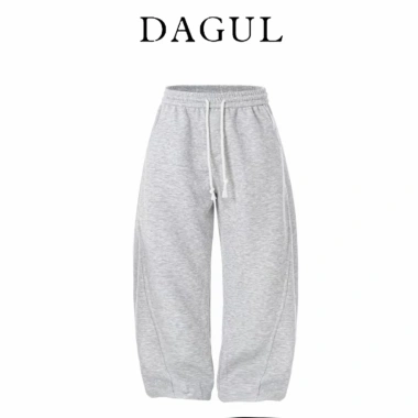 Deal mở bán quần nỉ 2 da rộng ống cong DAGUL nam nữ, dây thừng cách điệu, mềm mịn không bai xù - chỉ 109k