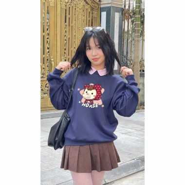 [DEAL TẾT 2.026] Áo Sweater Nỉ Lông Cáo BOPEPPY Unisex Mã Chú Ngựa Cute BP87 – Lót Nhung Mềm Mại, Dày Dặn, 149k 2