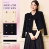 Deal Tết áo khoác dạ nữ khuy 2 hàng BEAUTEBYV dạ len lót đệm vai - 1.037.400đ