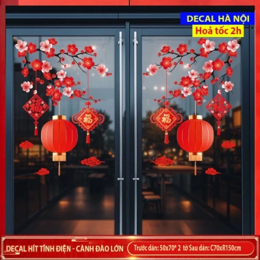 Decal Cành Đào Dán Kính Tết 2.026 - Hít Tĩnh Điện Trang Trí Cửa, Giá 38.000₫ 9 Decal Cành Đào Dán Kính Tết 2.026 - Hít Tĩnh Điện Trang Trí Cửa, Giá 38.000₫ 9