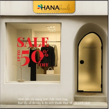 Decal Chữ SALE Cỡ To Trang Trí Kính - Đề Can Tùy Chỉnh SOFF11 Hana Decals
