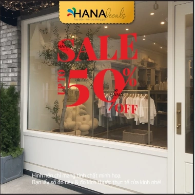 Decal Chữ SALE Cỡ To Trang Trí Kính - Đề Can Tùy Chỉnh SOFF11 Hana Decals
