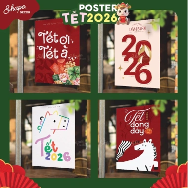 Decal Dán Kính Poster Tết Năm Mới 2.026 - Ảnh Thật Chống Nước Dễ Dán Giá 133k