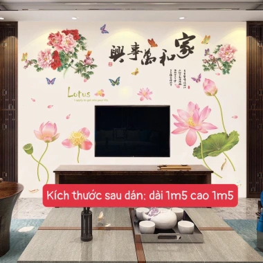 Decal Dán Tường 3D Tranh Sơn Thuỷ Phòng Khách Đón Tết - Giá 54.870 VND Giảm 18%