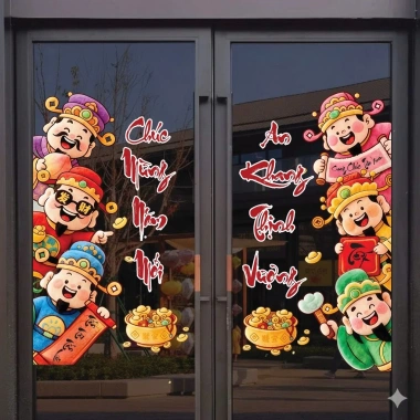 Decal tem dán Tết 2.026 Bính Ngọ - Trang trí nhà, cửa, tủ, sẵn keo, giảm giá 49.000 VND 2