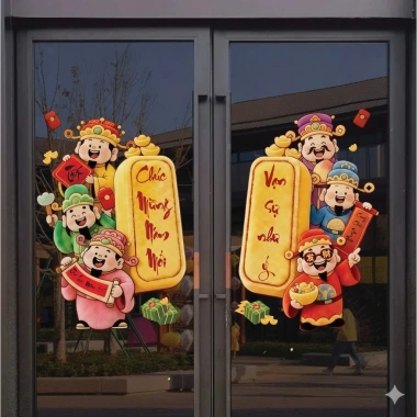 Decal tem dán Tết 2.026 Bính Ngọ - Trang trí nhà, cửa, tủ, sẵn keo, giảm giá 49.000 VND 3