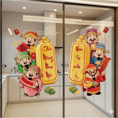 Decal tem dán Tết 2.026 Bính Ngọ - Trang trí nhà, cửa, tủ, sẵn keo, giảm giá 49.000 VND 5