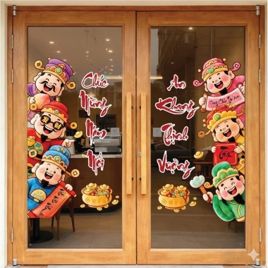 Decal tem dán Tết 2.026 Bính Ngọ - Trang trí nhà, cửa, tủ, sẵn keo, giảm giá 49.000 VND 8