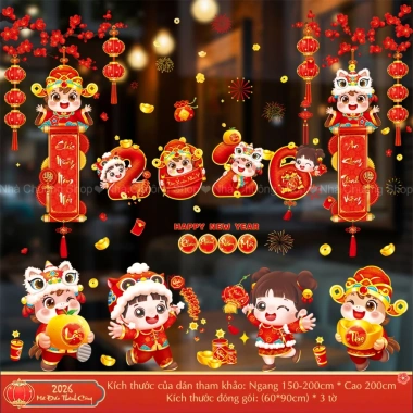 Decal Tết 2.026 Dán Kính 2 Mặt Trang Trí Bính Ngọ Giá 52.000đ Tĩnh Điện 5