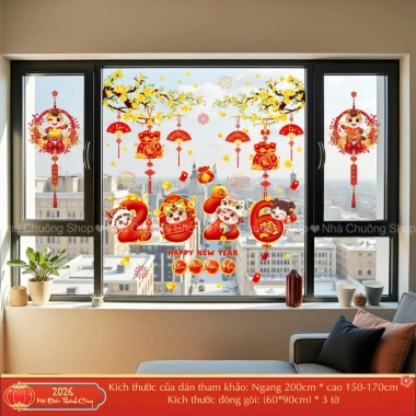 Decal Tết 2.026 Dán Kính 2 Mặt Trang Trí Bính Ngọ Giá 52.000đ Tĩnh Điện 7
