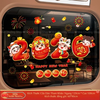 Decal Tết 2.026 Dán Kính 2 Mặt Trang Trí Bính Ngọ Giá 52.000đ Tĩnh Điện 10