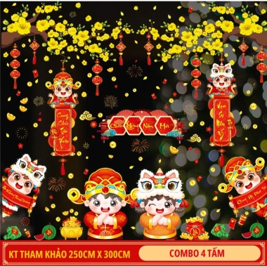 Decal Tết 2.026 dán kính hai mặt: Bính Ngọ, chữ tiếng Việt, tĩnh điện, giảm giá 17% 2