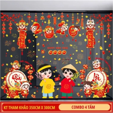 Decal Tết 2.026 dán kính hai mặt Trang trí Bính Ngọ chữ Việt tĩnh điện 69.300₫ 5