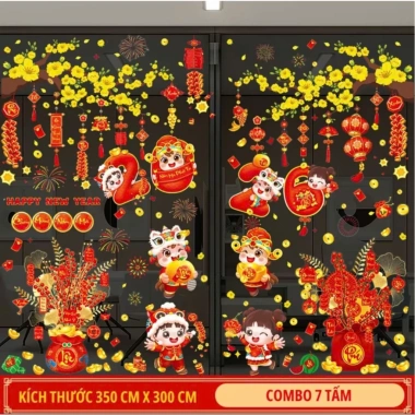 Decal Tết 2.026 dán kính hai mặt Trang trí Bính Ngọ chữ Việt tĩnh điện 69.300₫ 6