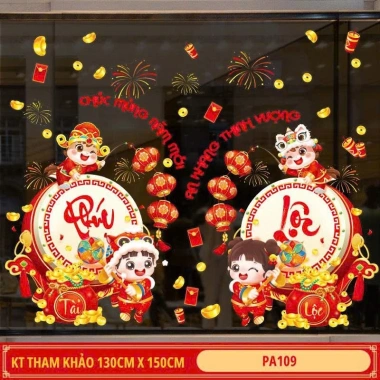 Decal Tết 2.026 hít tĩnh điện dán kính không keo, chống nước, tiếng Việt - 28.000₫ 6