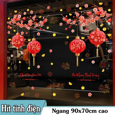 Decal Tết 2.026 Trang Trí Cửa Kính Đèn Lồng Đào Mai 60x90cm Giá Ưu Đãi 68.000₫ 8