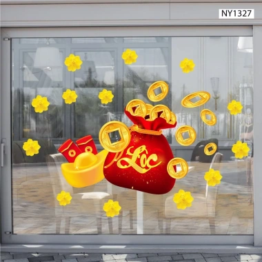 Decal Tết Thiếu Nhi và Thần Tài Cao Cấp keo dán sẵn màu sắc nét giá ưu đãi 39k 5