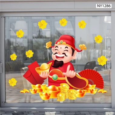 Decal Tết Thiếu Nhi và Thần Tài Cao Cấp keo dán sẵn màu sắc nét giá ưu đãi 39k 6