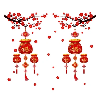 Decal trang trí cặp hũ vàng không keo - Đồ trang trí Tết giá ưu đãi 65.000đ 4