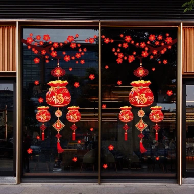 Decal trang trí cặp hũ vàng không keo - Đồ trang trí Tết giá ưu đãi 65.000đ 5