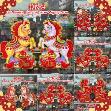 Decal Trang Trí Tết Bính Ngọ 2.026 Dán Cửa - Hàng Loại 1 Giá 12.600đ Giảm Sốc 2