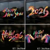 Decal Trang Trí Tết Hello 2.026 Mã Đáo Thành Công Neon Rực Rỡ - Dán Cửa Kính Café, Shop, Kính Sau Ô Tô