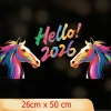 Decal Trang Trí Tết Hello 2.026 Mã Đáo Thành Công Neon Rực Rỡ - Dán Cửa Kính Café, Shop, Kính Sau Ô Tô 4