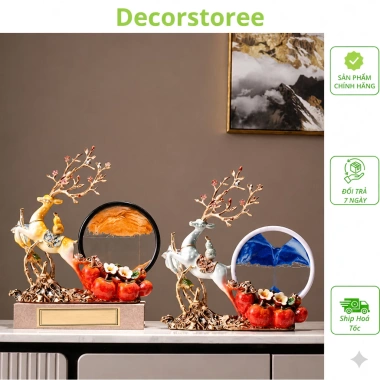 Decor Ngựa Hươu Tài Lộc Kéo Tranh Cát Chảy 3D - Trang trí nội thất gia đình, 760.000
