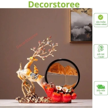Decor Ngựa Hươu Tài Lộc Kéo Tranh Cát Chảy 3D - Trang trí nội thất gia đình, 760.000