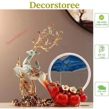 Decor Ngựa Hươu Tài Lộc Kéo Tranh Cát Chảy 3D - Trang trí nội thất gia đình, 760.000