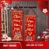 DECOR TẾT 2.026 Câu Đối Nhung Mic Nhũ Cao Cấp 3D Lân-Mai Đào 32x73cm Bính Ngọ
