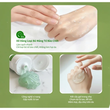 DEEP BLANK Gel Tẩy Da Chết Trà Xanh 60g - Làm trắng, kiểm soát dầu, ngừa mụn, giá 44.000đ