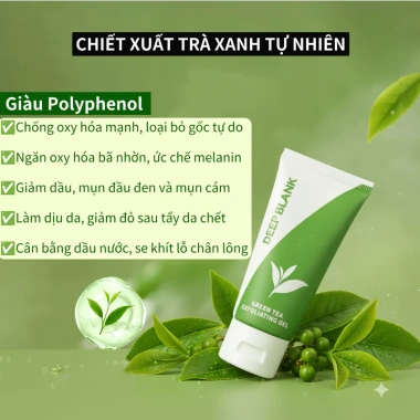 DEEP BLANK Gel Tẩy Da Chết Trà Xanh 60g - Làm trắng, kiểm soát dầu, ngừa mụn, giá 44.000đ 9 DEEP BLANK Gel Tẩy Da Chết Trà Xanh 60g - Làm trắng, kiểm soát dầu, ngừa mụn, giá 44.000đ 9