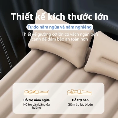 Đệm hơi ô tô cao cấp 4-7 chỗ - Đệm cao su kèm bơm, gối miếng vá, siêu ưu đãi, giá chỉ 324.900₫