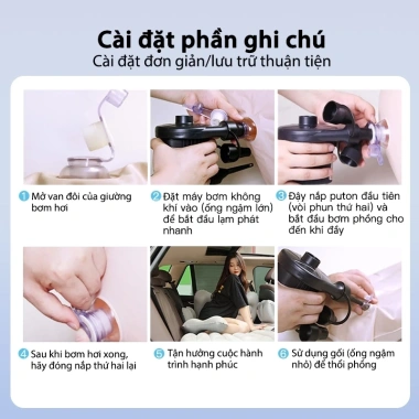 Đệm hơi ô tô cao cấp 4-7 chỗ - Đệm cao su kèm bơm, gối miếng vá, siêu ưu đãi, giá chỉ 324.900₫