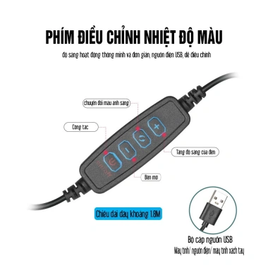Đèn 26 30cm để bàn, kẹp điện thoại, chân gấp gọn, quay video livestream, giá 115k
