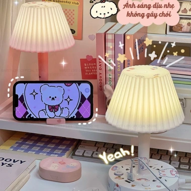 Đèn bàn, đèn ngủ đa năng có ổ cắm USB, giá đỡ điện thoại, dây dài 0,8‑2,8m, 2 màu trắng‑hồng, chỉ 147.800₫ 2