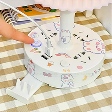 Đèn bàn, đèn ngủ đa năng có ổ cắm USB, giá đỡ điện thoại, dây dài 0,8‑2,8m, 2 màu trắng‑hồng, chỉ 147.800₫ 4