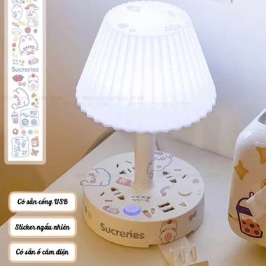 Đèn bàn, đèn ngủ đa năng có ổ cắm USB, giá đỡ điện thoại, dây dài 0,8‑2,8m, 2 màu trắng‑hồng, chỉ 147.800₫ 10