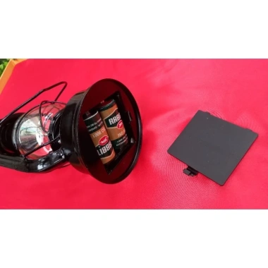 Đèn bão LED ĐEN 25cm sắt cao, chạy 02 pin đại - Trang trí nhà, quán cafe, sáng khi mất điện, giá 158k 3